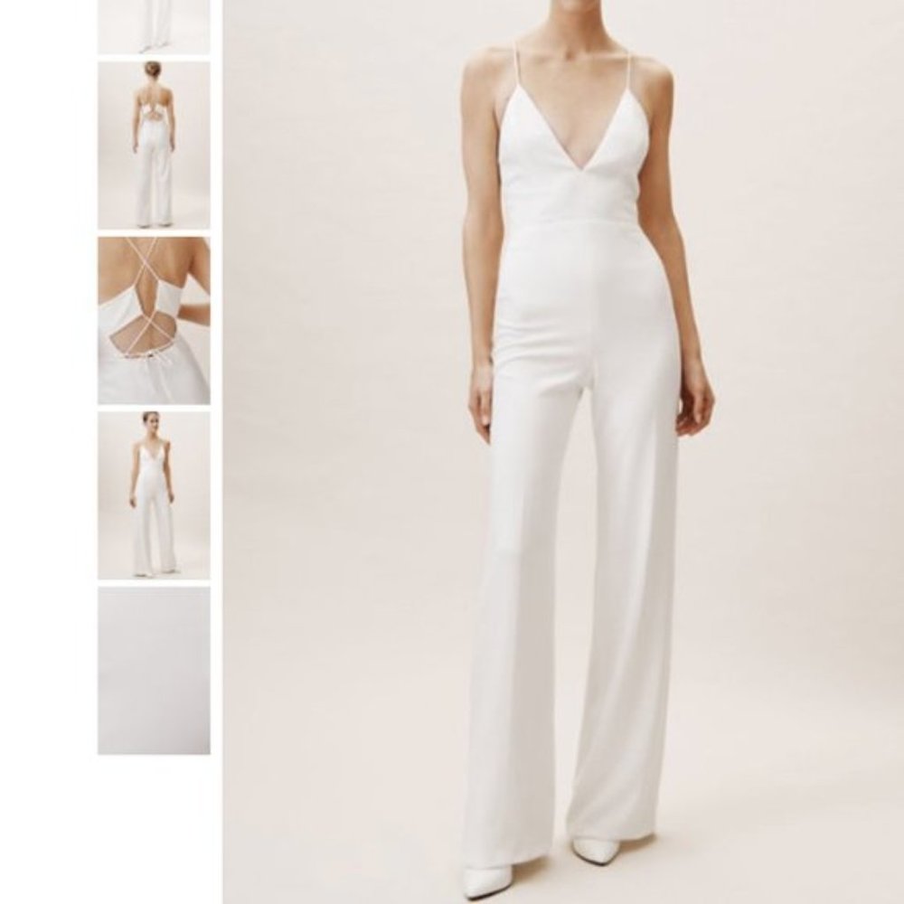BHLDN Jay Godfrey Auden white jumpsuit strappy NWT - Picture 2 of 12